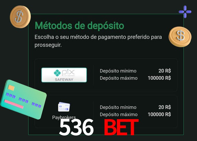 O cassino 536 bet oferece uma grande variedade de métodos de pagamento